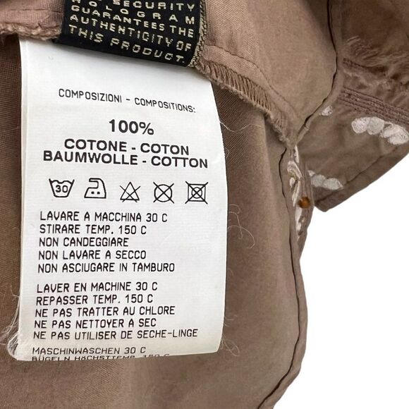 Roberto Cavalli Place Tan Floral Beaned Embroidered Shirt w/ Mandarin Collar 12 - Picture 13 of 16